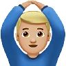 Man Gesturing Ok: Medium-Light Skin Tone Emoji 🙆🏼‍♂️ image - Apple style