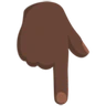 Backhand Index Pointing Down: Dark Skin Tone Emoji 👇🏿 image - Facebook Messenger (2016) style