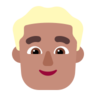 Man: Medium Skin Tone, Blond Hair Emoji 👱🏽‍♂️ image - Microsoft Classic 2D style