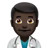 Man Health Worker: Dark Skin Tone Emoji 👨🏿‍⚕️ image - Apple style
