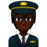 Pilot: Dark Skin Tone Emoji 🧑🏿‍✈️ image - Emojidex style