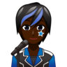 Singer: Dark Skin Tone Emoji 🧑🏿‍🎤 image - Emojidex style