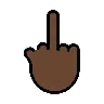Middle Finger: Dark Skin Tone Emoji 🖕🏿 image - OpenMoji style
