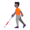 Person With White Cane: Medium-Dark Skin Tone Emoji 🧑🏾‍🦯 image - Microsoft Classic 2D style