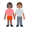 Women Holding Hands: Medium-Dark Skin Tone, Medium Skin Tone Emoji 👩🏾‍🤝‍👩🏽 image - Tossface style