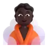 Person In Steamy Room: Dark Skin Tone Emoji 🧖🏿 image - Microsoft 3D Fluent style