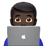 Man Technologist: Dark Skin Tone Emoji 👨🏿‍💻 image - Apple style