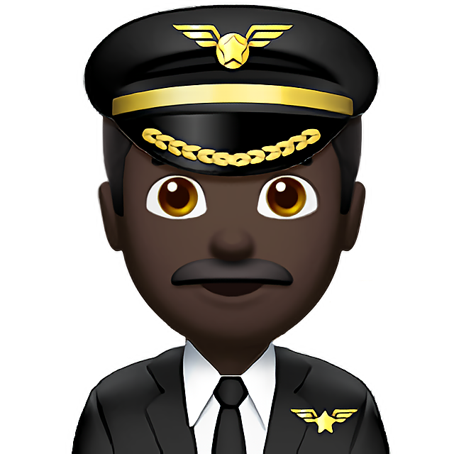 Man Pilot: Dark Skin Tone