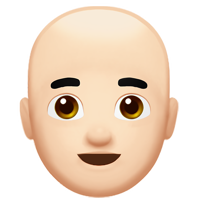 Man: Light Skin Tone, Bald