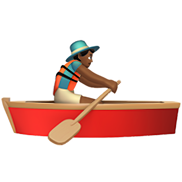 Man Rowing Boat: Medium-Dark Skin Tone