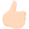 Thumbs Up: Light Skin Tone Emoji 👍🏻 image - Facebook Messenger (2016) style