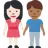 Woman And Man Holding Hands: Light Skin Tone, Medium-Dark Skin Tone