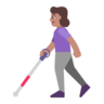 Woman With White Cane: Medium Skin Tone Emoji 👩🏽‍🦯 image - Microsoft Classic 2D style