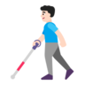 Man With White Cane: Light Skin Tone Emoji 👨🏻‍🦯 image - Microsoft Classic 2D style