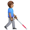 Man With White Cane Facing Right: Medium Skin Tone Emoji 👨🏽‍🦯‍➡️ image - Samsung style