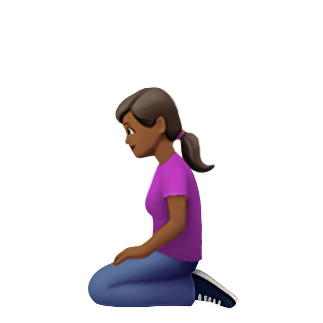 Woman Kneeling: Medium-Dark Skin Tone