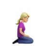 Woman Kneeling Facing Right: Medium-Light Skin Tone Emoji 🧎🏼‍♀️‍➡️ image - Apple style