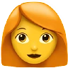Woman: Red Hair Emoji 👩‍🦰 image - Apple style