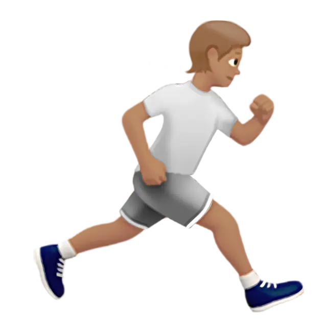 Person Running Facing Right: Medium Skin Tone