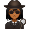 Woman Detective: Medium-Dark Skin Tone Emoji 🕵🏾‍♀️ image - Emojidex style