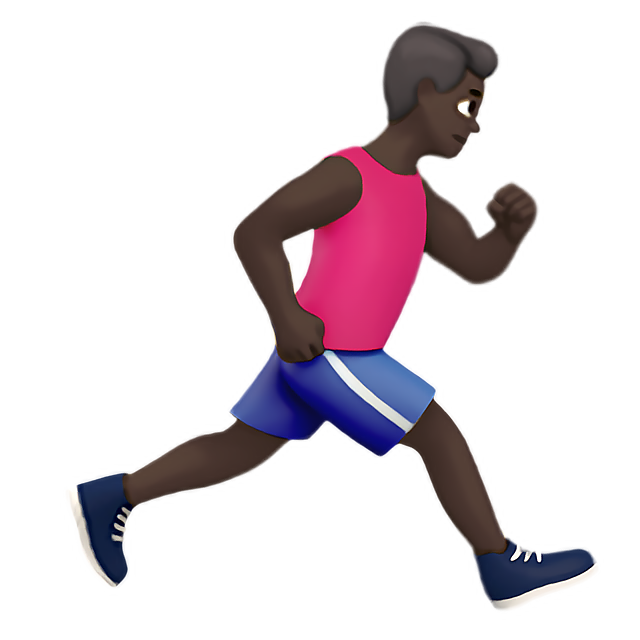 Man Running Facing Right: Dark Skin Tone