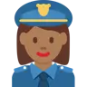 Woman Police Officer: Medium-Dark Skin Tone Emoji 👮🏾‍♀️ image - Twitter / X (Twemoji) style