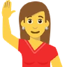 Woman Raising Hand Emoji 🙋‍♀️ image - Skype style