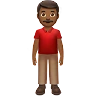 Man Standing: Medium-Dark Skin Tone Emoji 🧍🏾‍♂️ image - Apple style