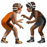 People Wrestling: Medium Skin Tone, Medium-Dark Skin Tone Emoji 🧑🏽‍🫯‍🧑🏾 image - Apple style