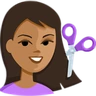 Person Getting Haircut: Medium Skin Tone Emoji 💇🏽 image - Facebook Messenger (2016) style