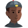 Person With Skullcap: Dark Skin Tone Emoji 👲🏿 image - Facebook Messenger (2016) style