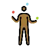 Person Juggling: Medium-Dark Skin Tone Emoji 🤹🏾 image - OpenMoji style