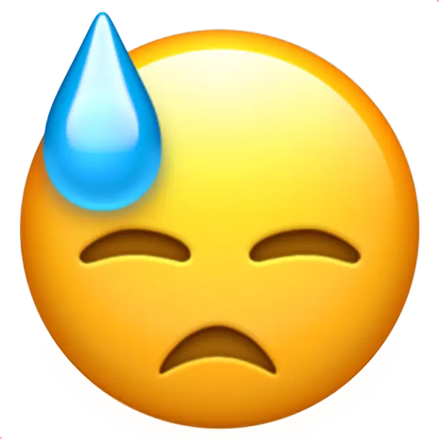 Downcast Face With Sweat