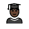 Student: Dark Skin Tone Emoji 🧑🏿‍🎓 image - OpenMoji style