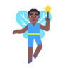 Man Fairy: Medium-Dark Skin Tone Emoji 🧚🏾‍♂️ image - Microsoft Classic 2D style