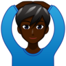Man Gesturing Ok: Dark Skin Tone Emoji 🙆🏿‍♂️ image - Emojidex style
