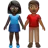 Woman And Man Holding Hands: Dark Skin Tone, Medium-Dark Skin Tone