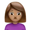 Woman Frowning: Medium Skin Tone Emoji 🙍🏽‍♀️ image - Apple style