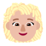 Woman: Medium-Light Skin Tone, Curly Hair Emoji 👩🏼‍🦱 image - Microsoft Classic 2D style