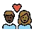 Couple With Heart: Person, Person, Dark Skin Tone, Medium-Dark Skin Tone