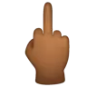 Middle Finger: Medium-Dark Skin Tone Emoji 🖕🏾 image - WhatsApp style