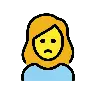 Woman Frowning Emoji 🙍‍♀️ image - OpenMoji style