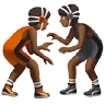 People Wrestling: Medium-Dark Skin Tone Emoji 🤼🏾 image - Apple style
