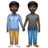 People Holding Hands: Dark Skin Tone Emoji 🧑🏿‍🤝‍🧑🏿 image - WhatsApp style