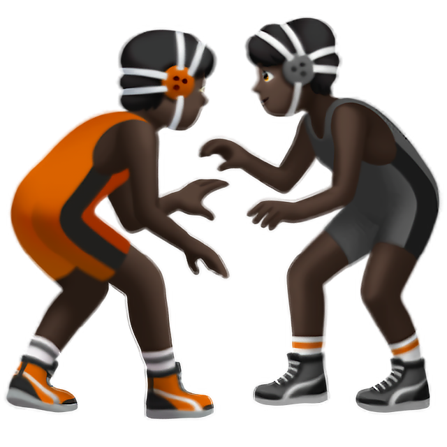 People Wrestling: Dark Skin Tone