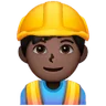 Man Construction Worker: Dark Skin Tone Emoji 👷🏿‍♂️ image - Samsung style
