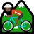 Person Mountain Biking: Medium-Dark Skin Tone