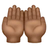 Palms Up Together: Medium-Dark Skin Tone Emoji 🤲🏾 image - Samsung style
