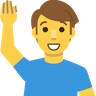 Man Raising Hand Emoji 🙋‍♂️ image - Skype style