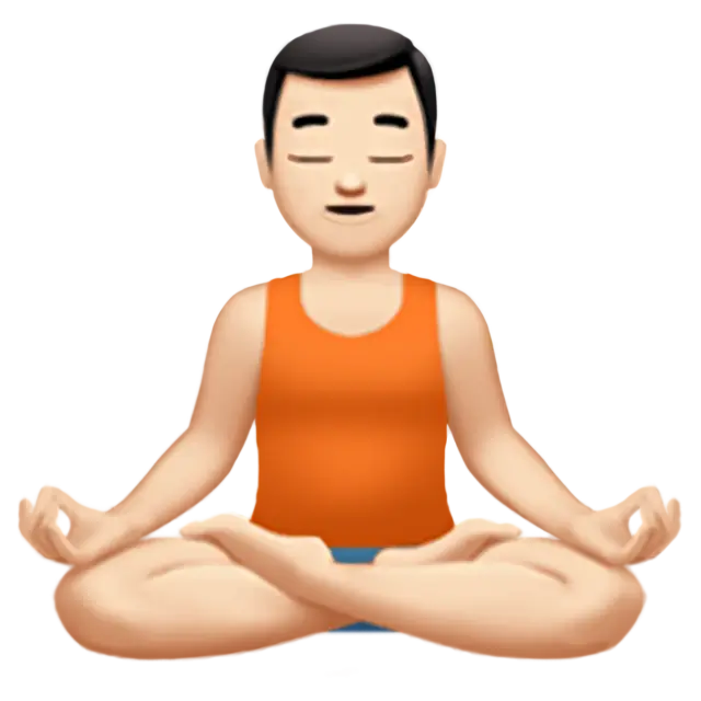 Man In Lotus Position: Light Skin Tone
